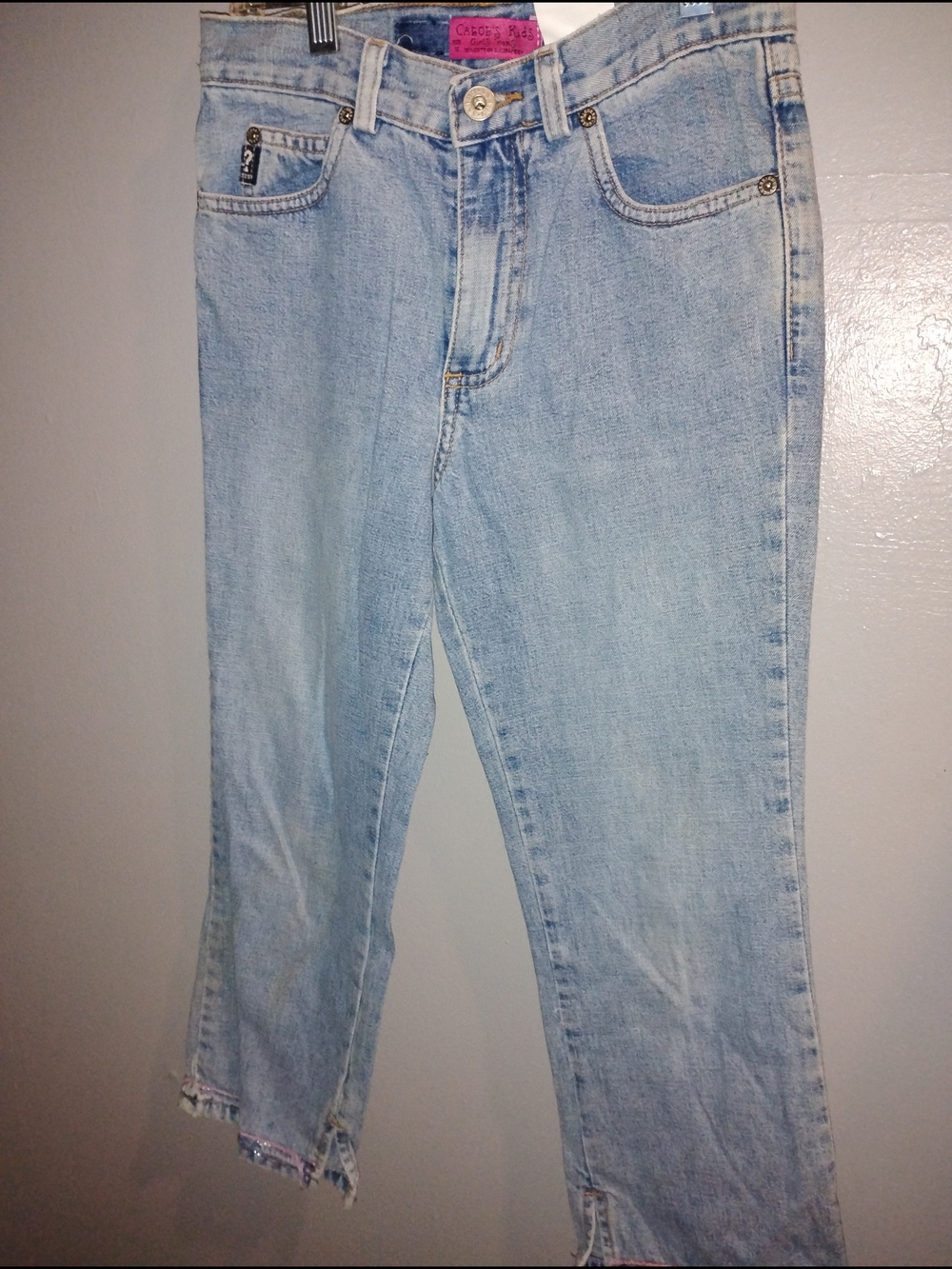NWT CARILS Kid's Light Wash Girls 12 Capri Jeans
